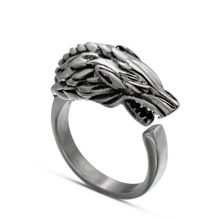 Bague Biker Loup Faction