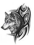 Tatouage Temporaire Loup<br>Tribal - Loup-Faction