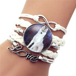 Bracelet Loup<br> Lune (Cuir) - Loup-Faction