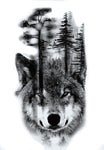 Tatouage Temporaire Loup<br> Forêt Obscure - Loup-Faction