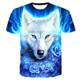 T-Shirt Loup<br> Puissance Bleu - Loup-Faction